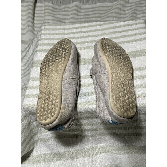 Toms 6 wool FLANNEL slip on gray flats faux FUR classic Alpargatas shoes - Picture 9 of 12